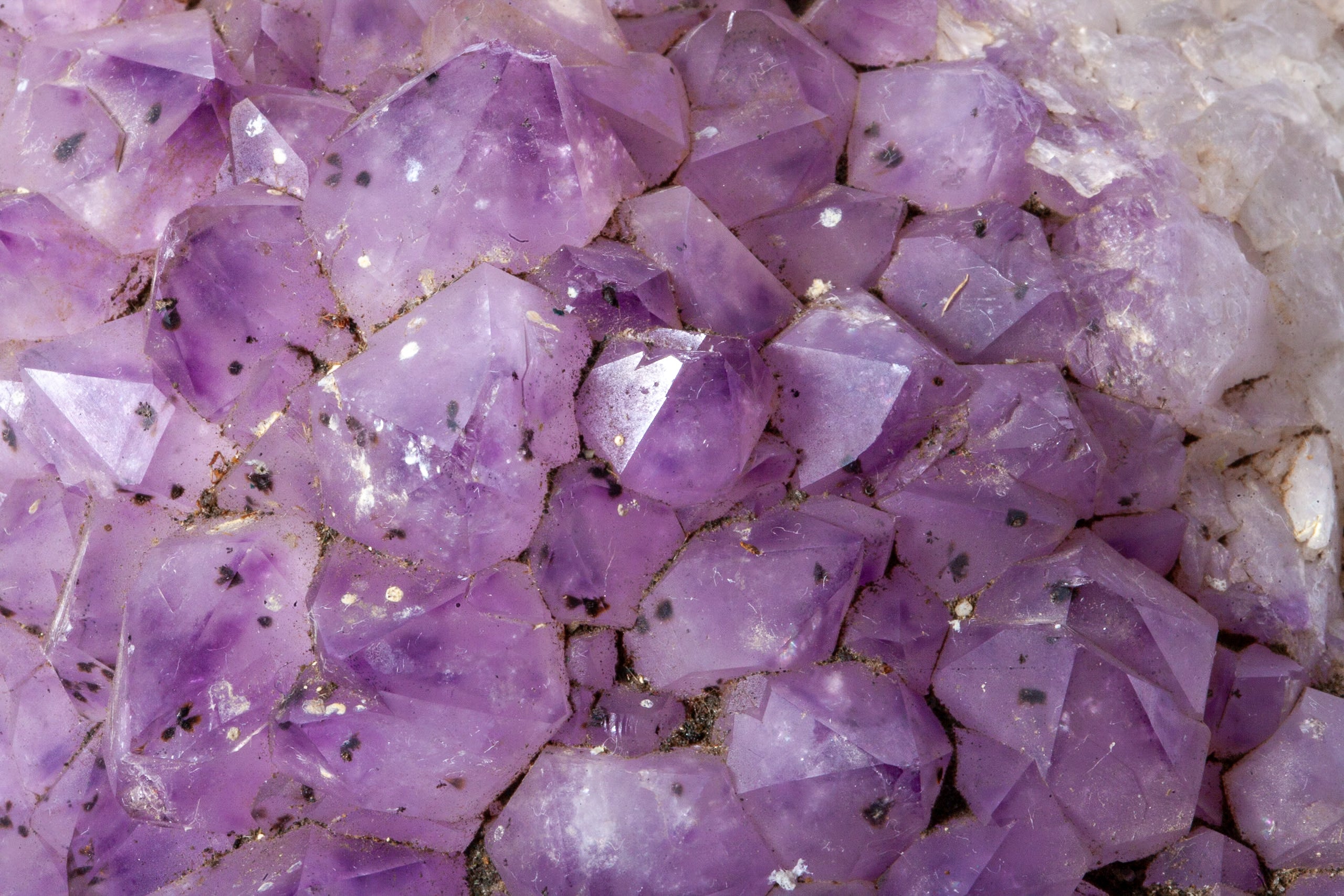 Cluster di Ametista su Matrice di Quarzo e Ematite – Pezzo Trifasico