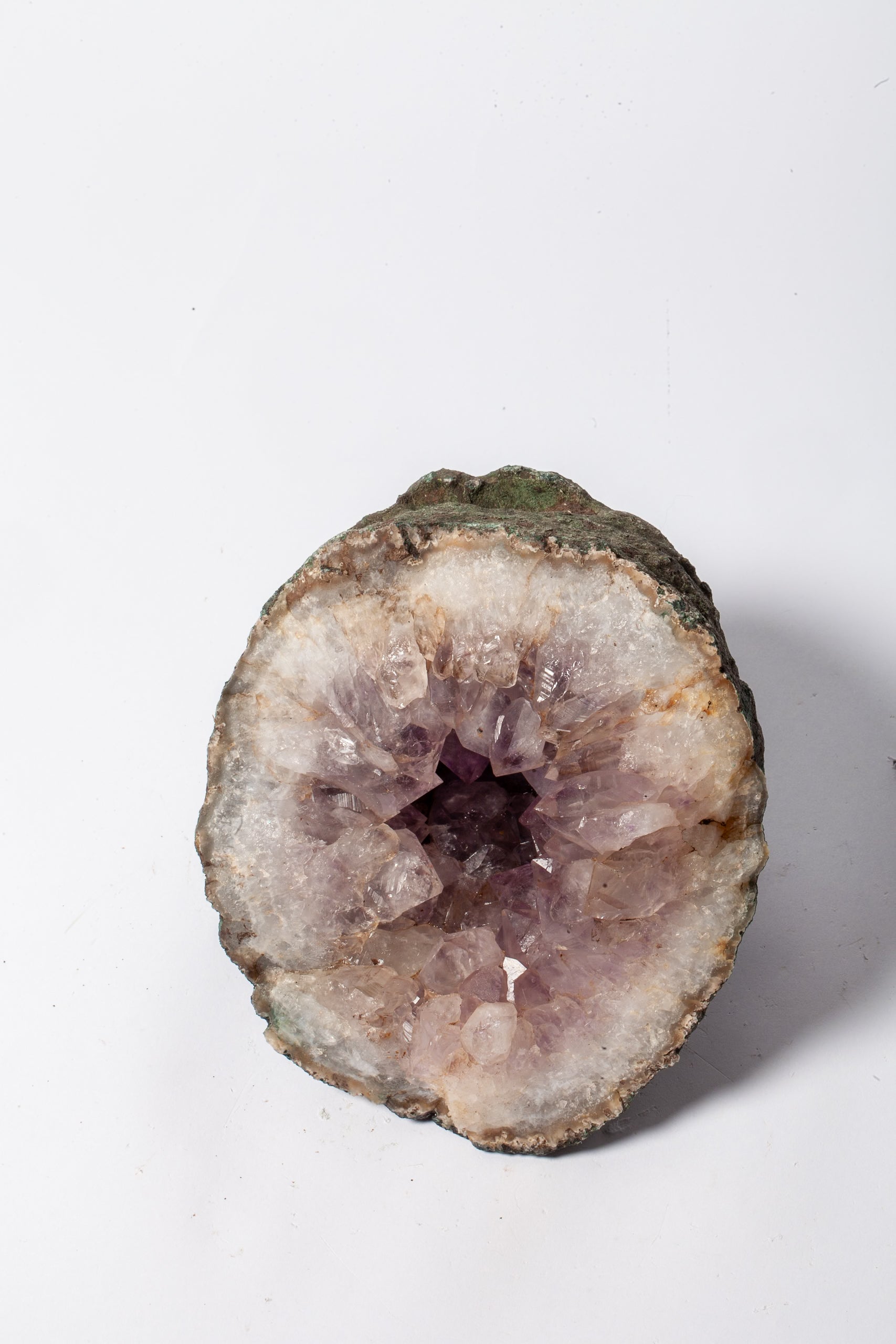 Geode di Ametista Naturale – Mezza Sfera con Matrice Scura